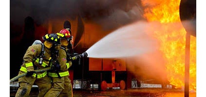 Firefighters battle blaze