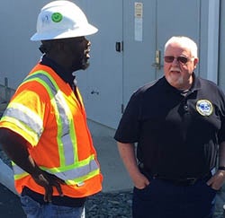 L3Harris Customer Service Manager Kwasi Dzissah and MTAPD Implementation Manager Don Vaughan