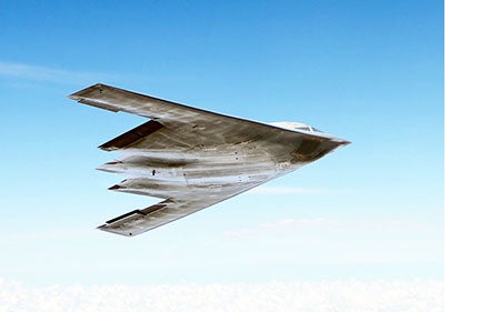 B2 bomber in flight