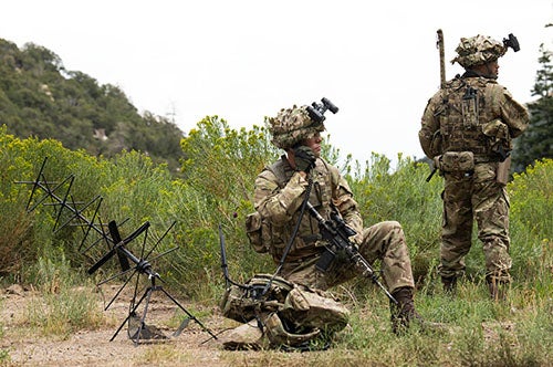 soldiers using communications equipment