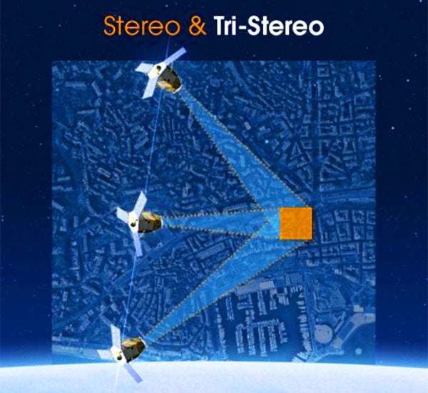 Stereo imagery collected from high-resolution optical sensor satellites. Courtesy Airbus Defense and Space.