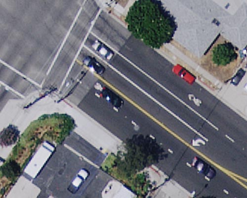 See the difference in quality between 6” (left) and 1’ imagery (right). Hexagon imagery from 2016 in LA County, CA.
