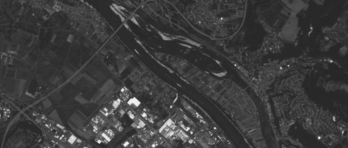 Black and white aerial map
