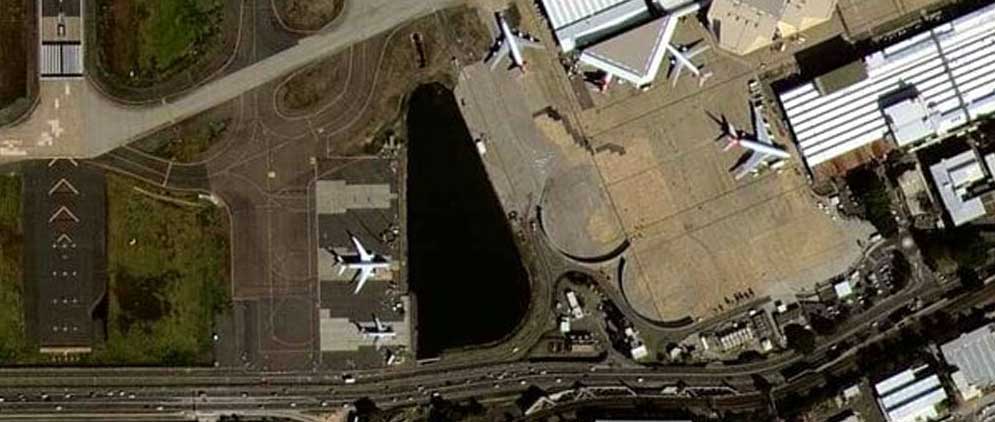 aerial map of airport