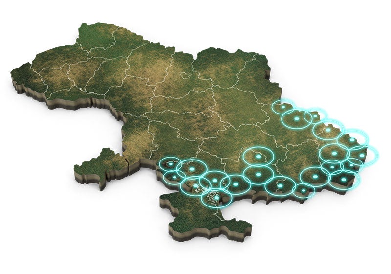 Map of Ukraine warzone