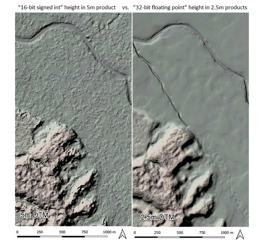 Below is an illustration (Figure 5) of the difference in the 2.5m and 5m resolution data products