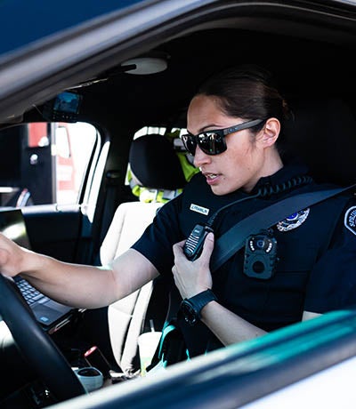 Police Officer with XL Onboard 200M radio