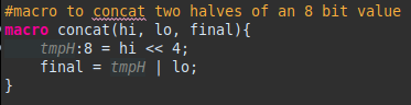concatenating two pieces of an 8-bit value together