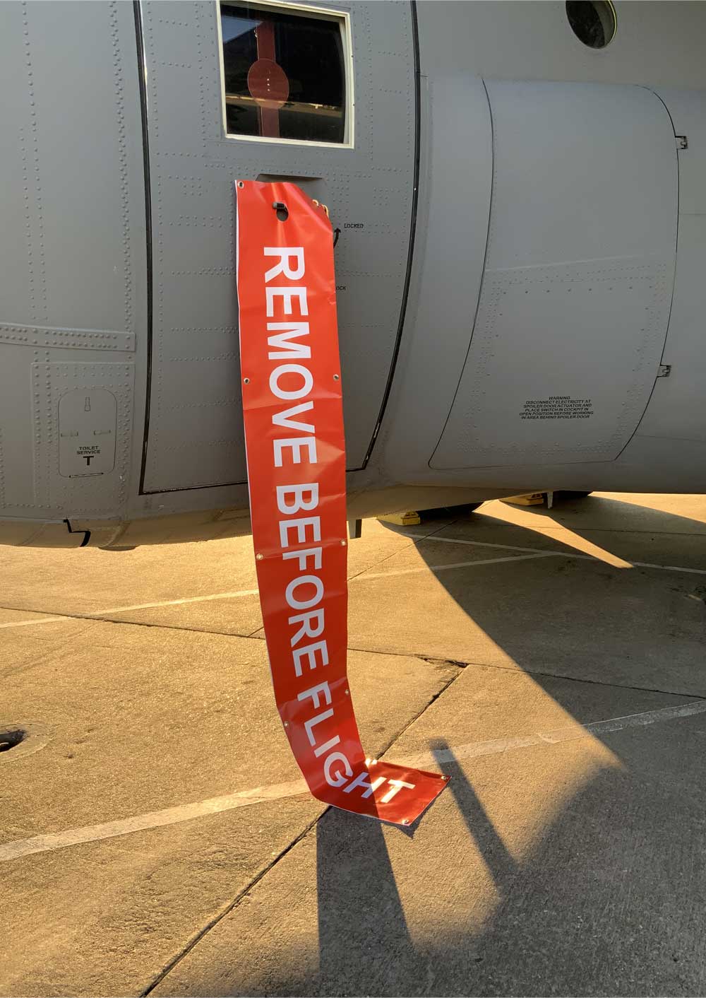 Celebration banner on the C-130