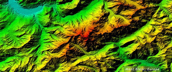 PlanetDEM 30M Global Elevation, Mont Blanc, Europe imagery