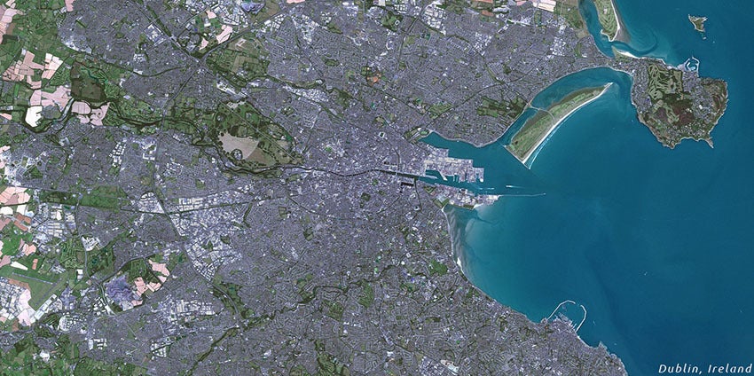PlanetSAT 10 meter resolution imagery of Dublin, Ireland