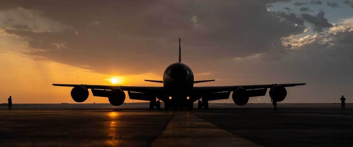 KC-135 sunset tarmac