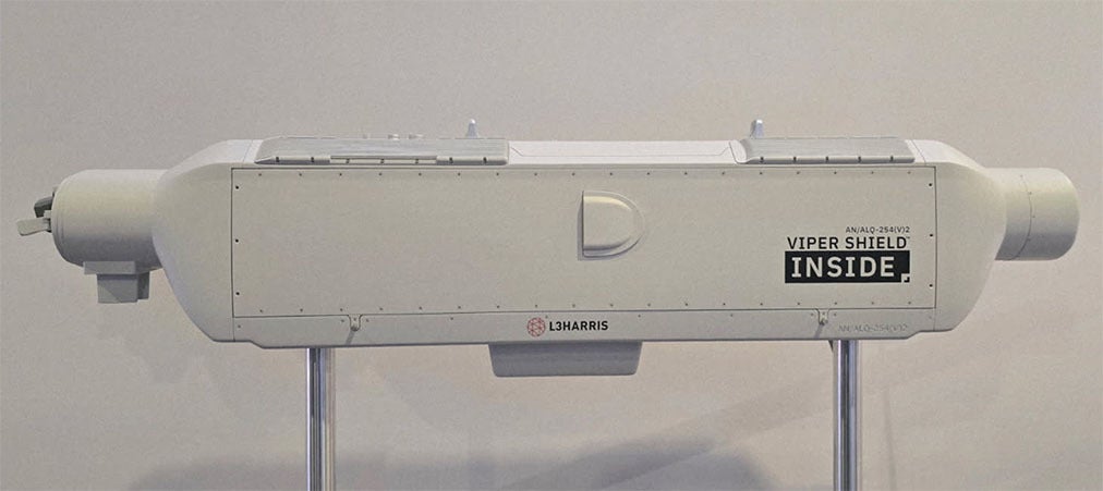 L3Harris' Viper Shield Pod displayed on stand