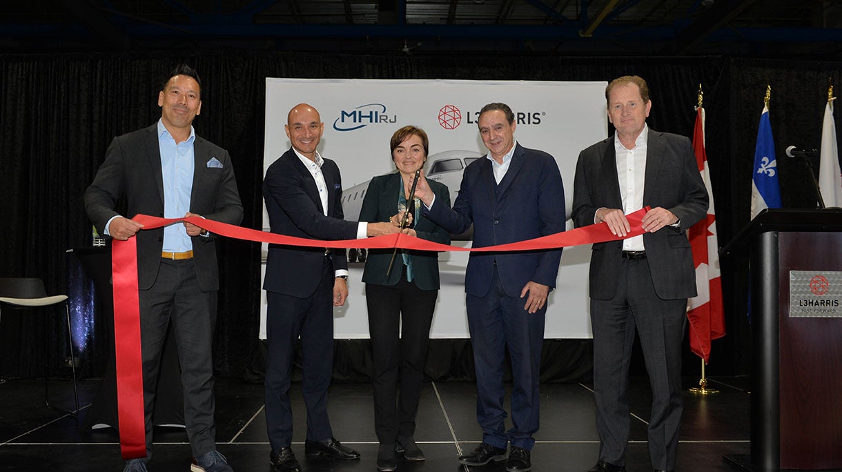 L3Harris and MHI RJ representatives cut ribbon