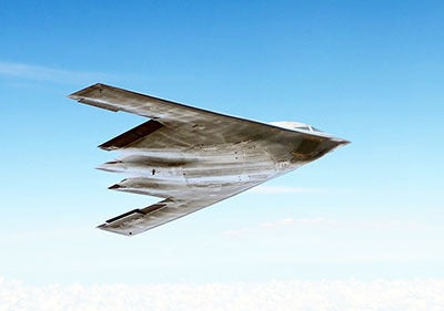 B2 bomber in flight