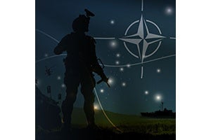 Soldier with NATO standards-compliant systems