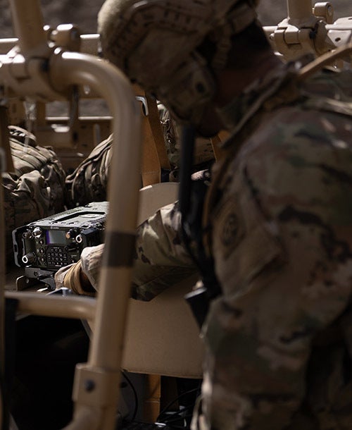 Soldier using NGC2 Gateway Manpack