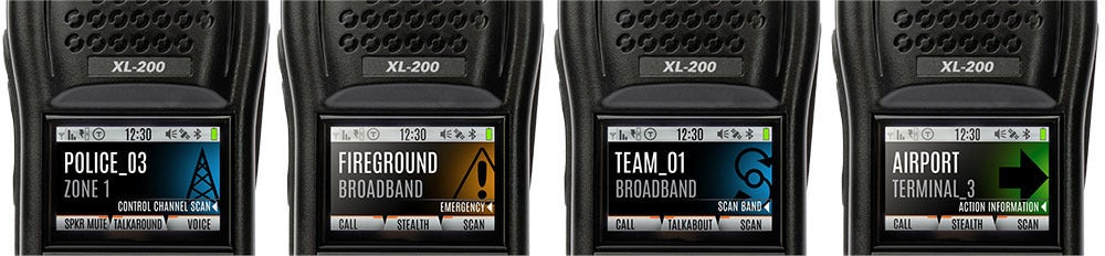 XL Converge displays and talkgroups