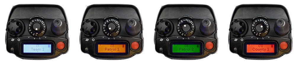 XL Converge 200P top view showing backlight color changes with knob settings