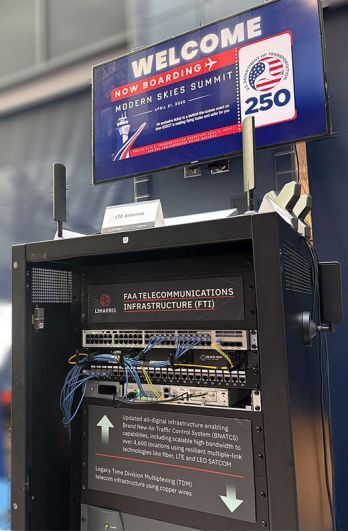 Modern infrastructure racks on display at Modern Skies Summit