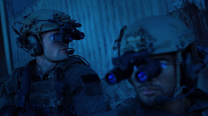 Military Police wearing BNVD Fused Night Vision Devices