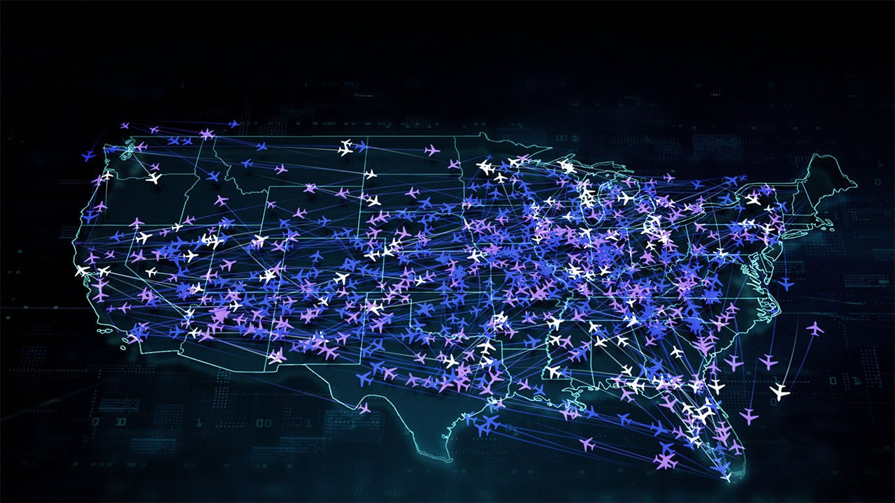 L3Harris concept graphic of commercial air traffic