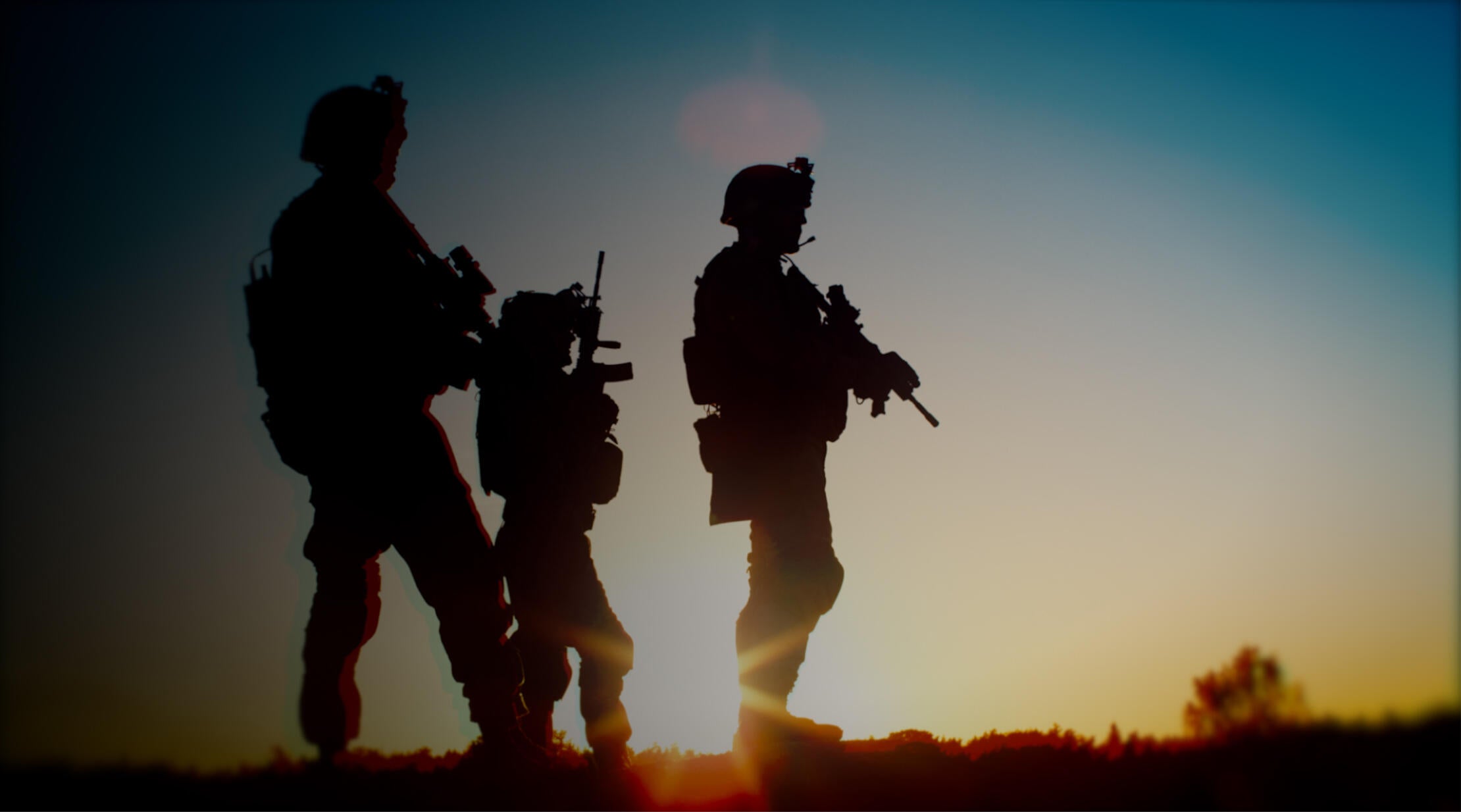 Special operations forces at dusk