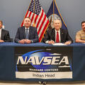 Aerojet Rocketdyne Teams with Indian Head Naval Surface Warfare Center Pictured left to right: Tyler Evans, President of Missile Solutions, Aerojet Rocketdyne; Ross Niebergall, President, Aerojet Rocketdyne; Ashley Johnson, Technical Director, NSWC IHD; Navy Capt. Steve Duba, Commanding Officer, NSWC IHD
