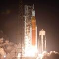 NASA’s Space Launch System rocket carrying the Orion spacecraft launches on the Artemis I flight test