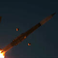 PAC-3 missile launches at night