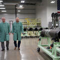 Dave (left) and Bill at an L3Harris Technologies solid rocket motor factory in Camden, Arkansas.