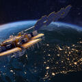 Rendering of NTS-3 Navigational Satellite over North America