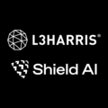 Logos of L3Harris and Shield AI