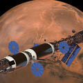 Artist rendering Nuclear Thermal Propulsion vehicle concept at Mars.