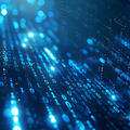 Data represented with blue lights