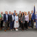Group photo of Indiana Congressional delegation staff welcomed by L3Harris staff at L3Harris' Fort Wayne manufacturing facility