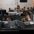 Soldiers in comms room