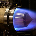 A Rotating Detonation Engine being hot fire tested at Purdue University’s Zucrow Laboratories.