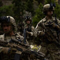 Soldiers wearing NOVA™ Binocular System night vision