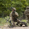 British Infantry wearing Binocular Night Vision Device (BNVD) - Fused