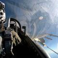 pilot in cockpit with missile out the window