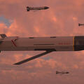Launched effects fly through a red sky