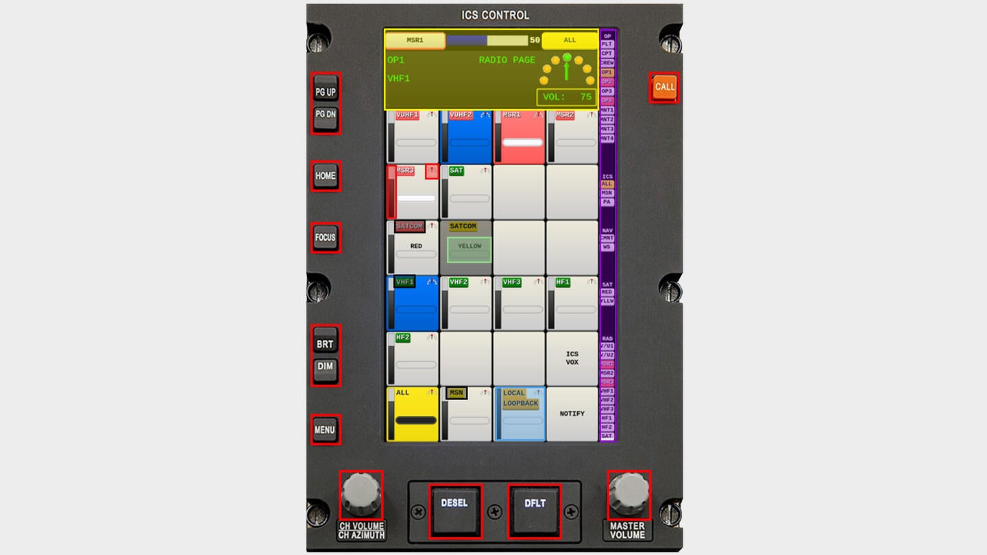 ICS Control display and controls