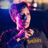 Law Enforcement - Sheriff using radio