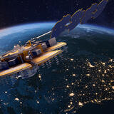 Rendering of the Navigation Technology Satellite-3 (NTS-3) over North America.