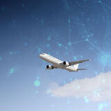 L3Harris' Air Traffic Management Solutions render of aircraft in flight and control tower off to the side. Thumbnail image