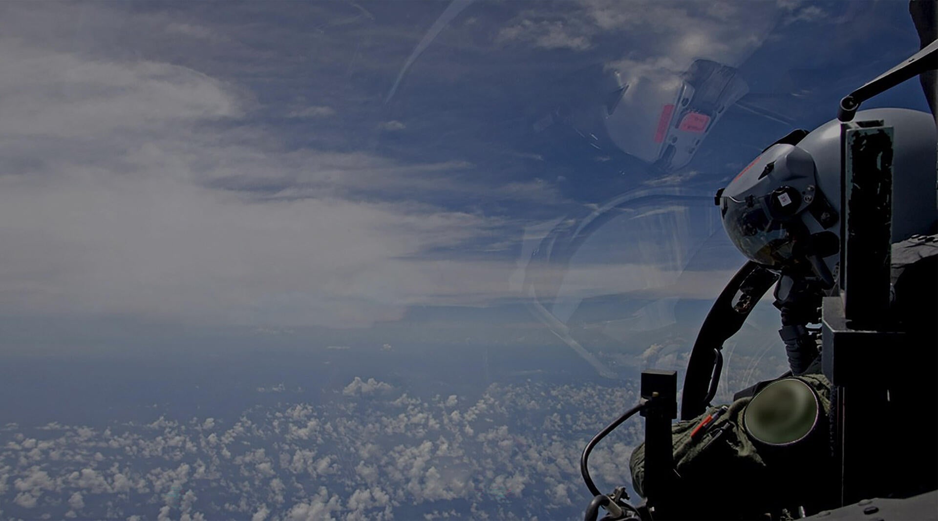 Pilot view through canopy