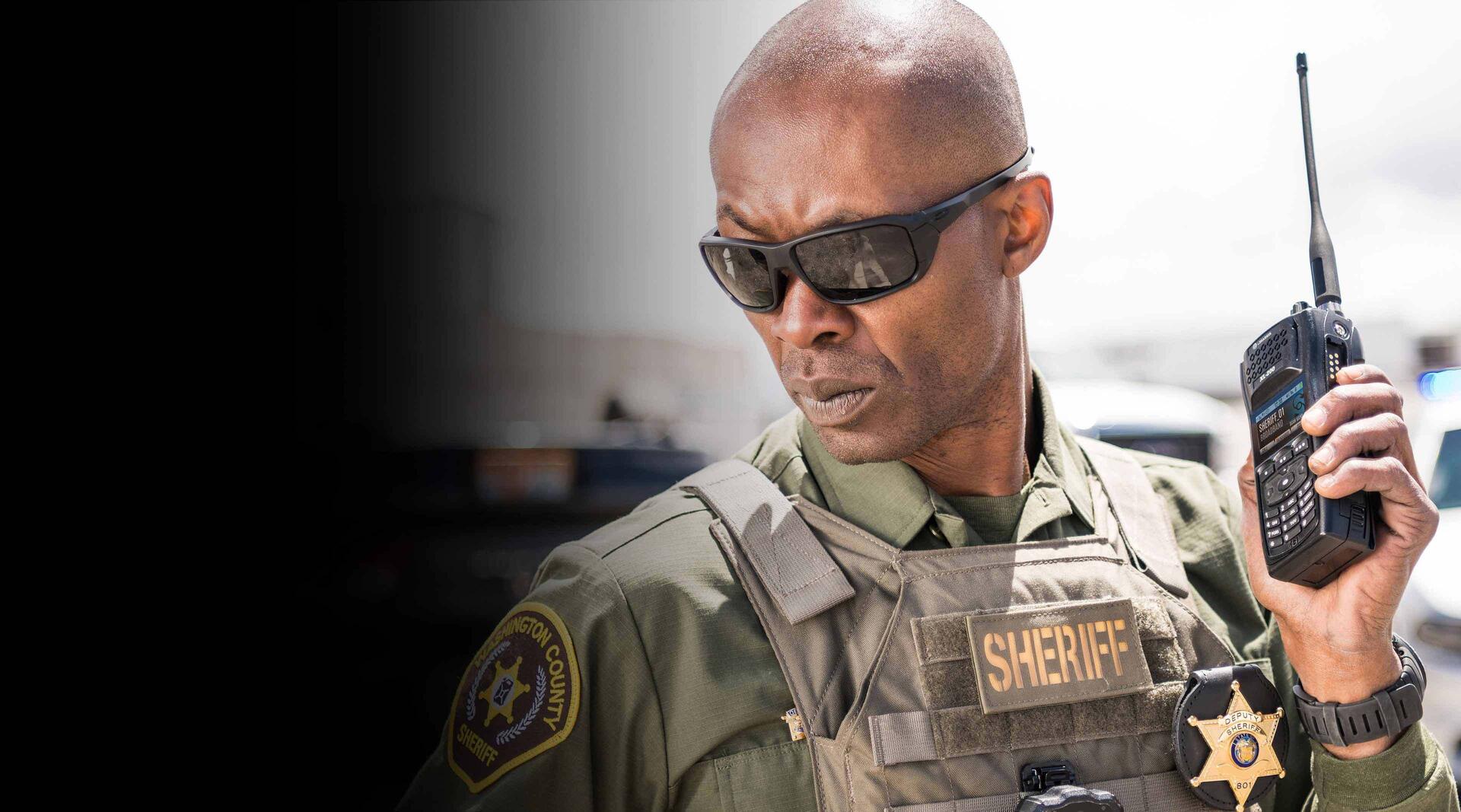 Sheriff with P25 portable radio