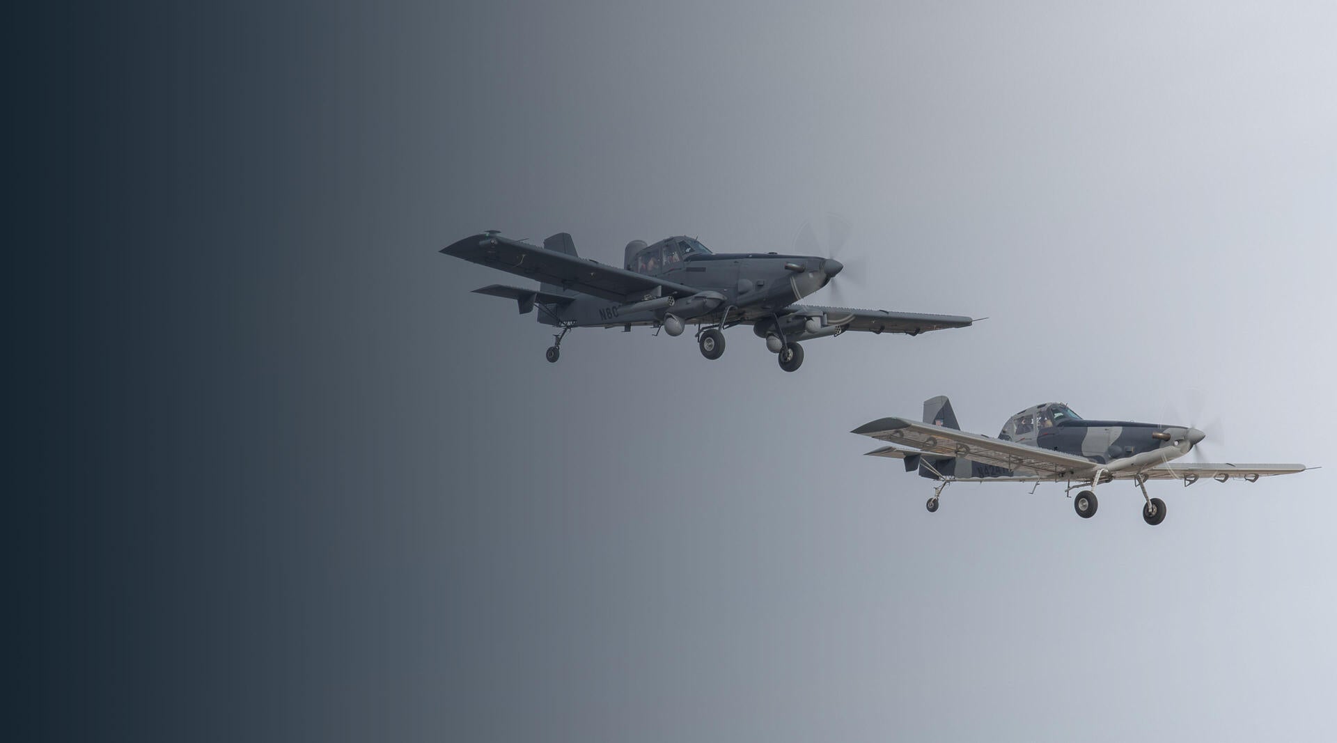 two sky warden aircraft in air