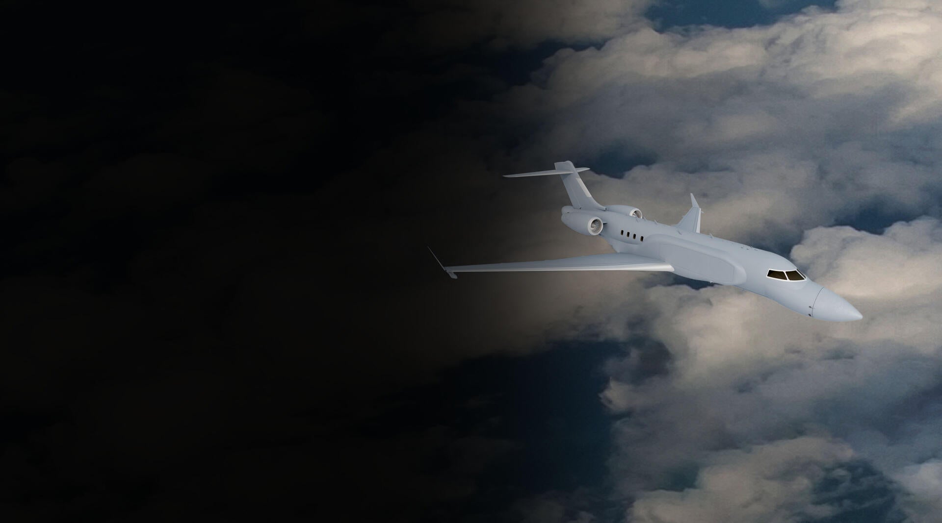 Artist rendering of L3Harris' AERIS X™ Airborne Early Warning and Control aircraft in sky